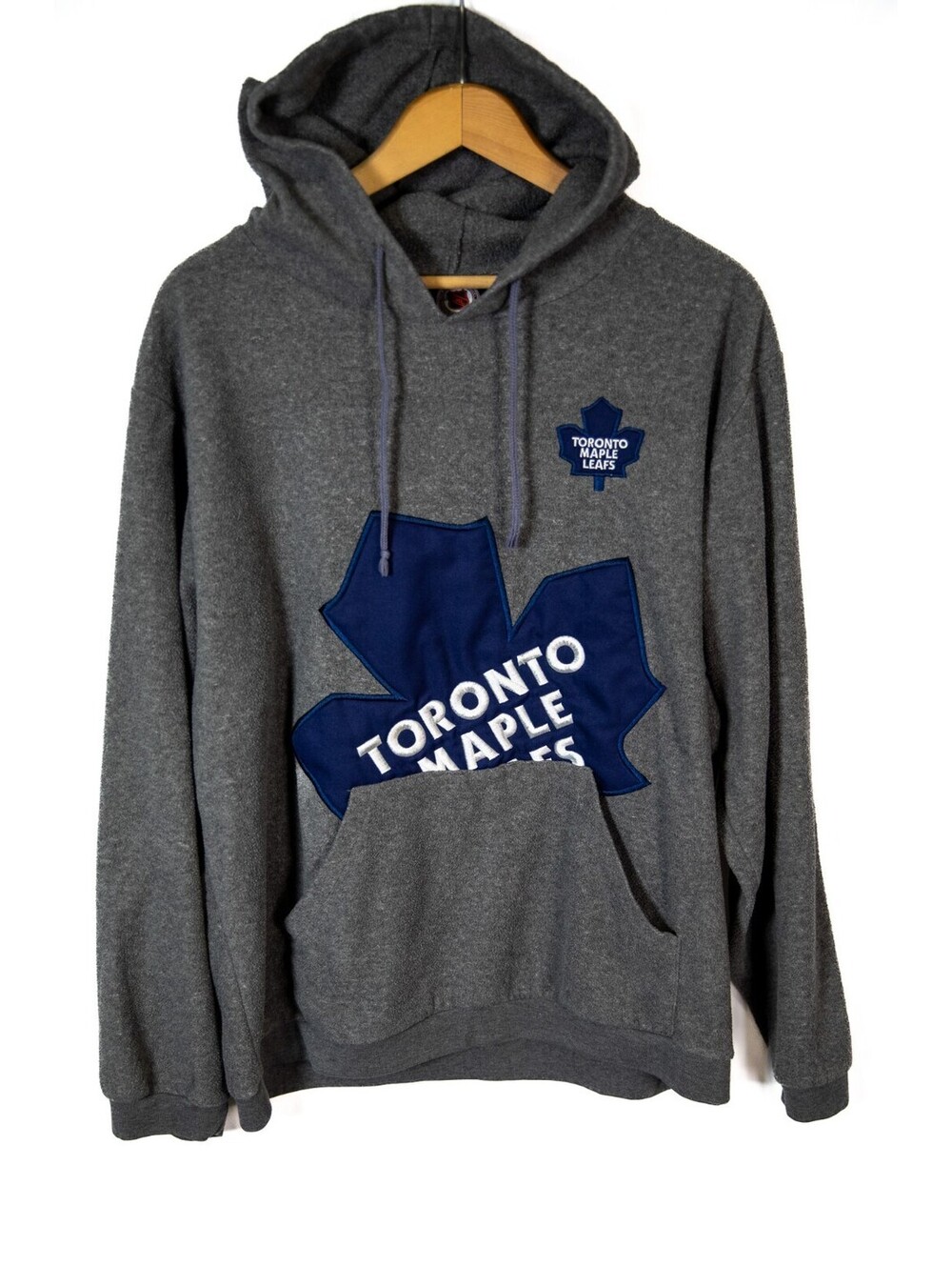 Toronto Maple Leafs NHL Graphic Fleece Hoodie Men's XL Gray Rare 90s